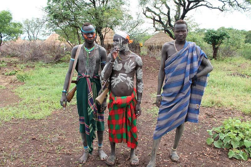 Male Warriors of the Mursi Clan