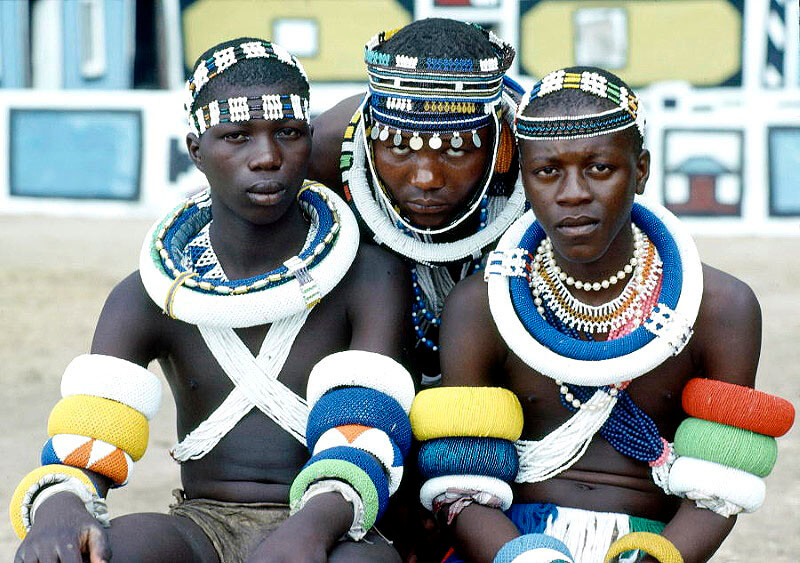 Young men from the Ndebele tribe in South Africa pose on their initiation day. 1Jan1985. Flickr / United Nations Photo