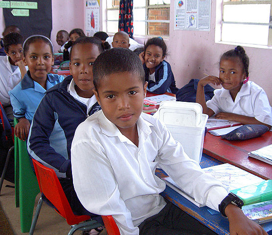 Cape coloured school children at Imperial Primary School in Eastridge, Mitchell's Plain (Cape Town, South Africa).