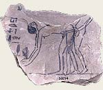 Ancient Egyptian Rammeside period ostraca depicting sexual intercourse